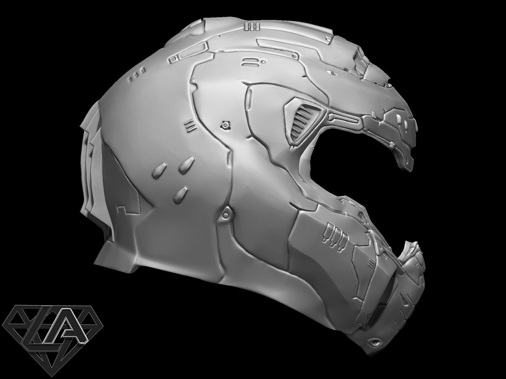 Doom helmets set 3D print model_3