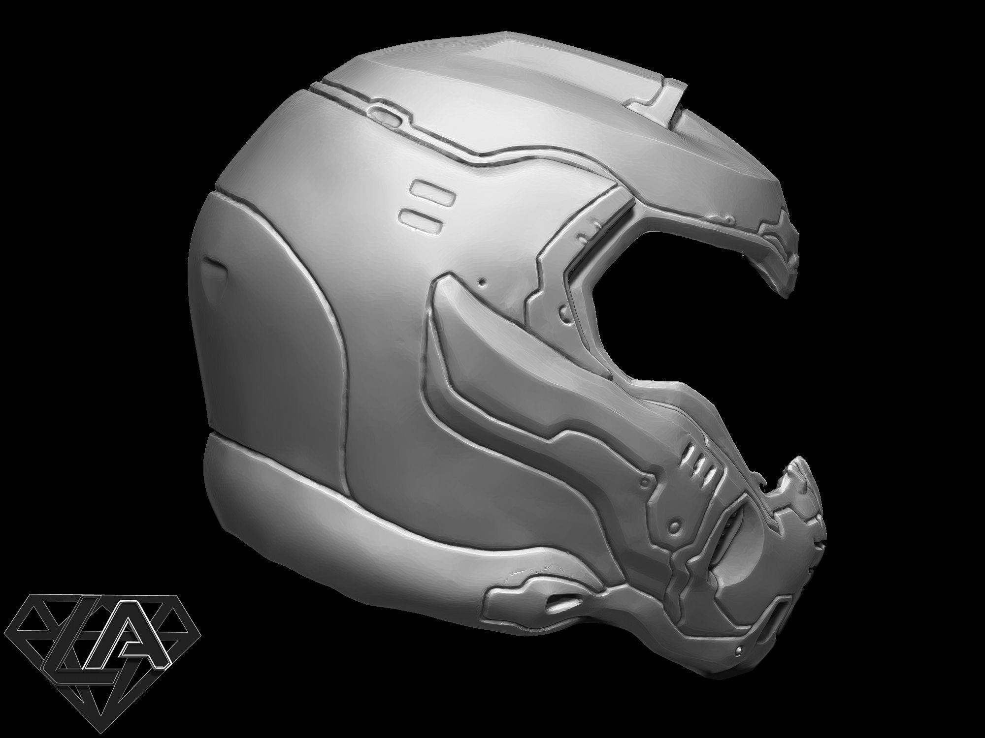 Doom helmets set 3D print model_9