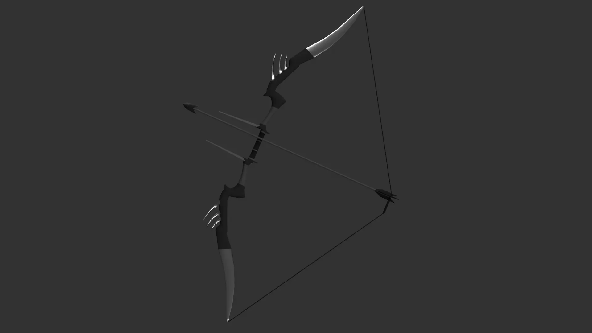Fantasy Demon Bow Low-poly 3D model