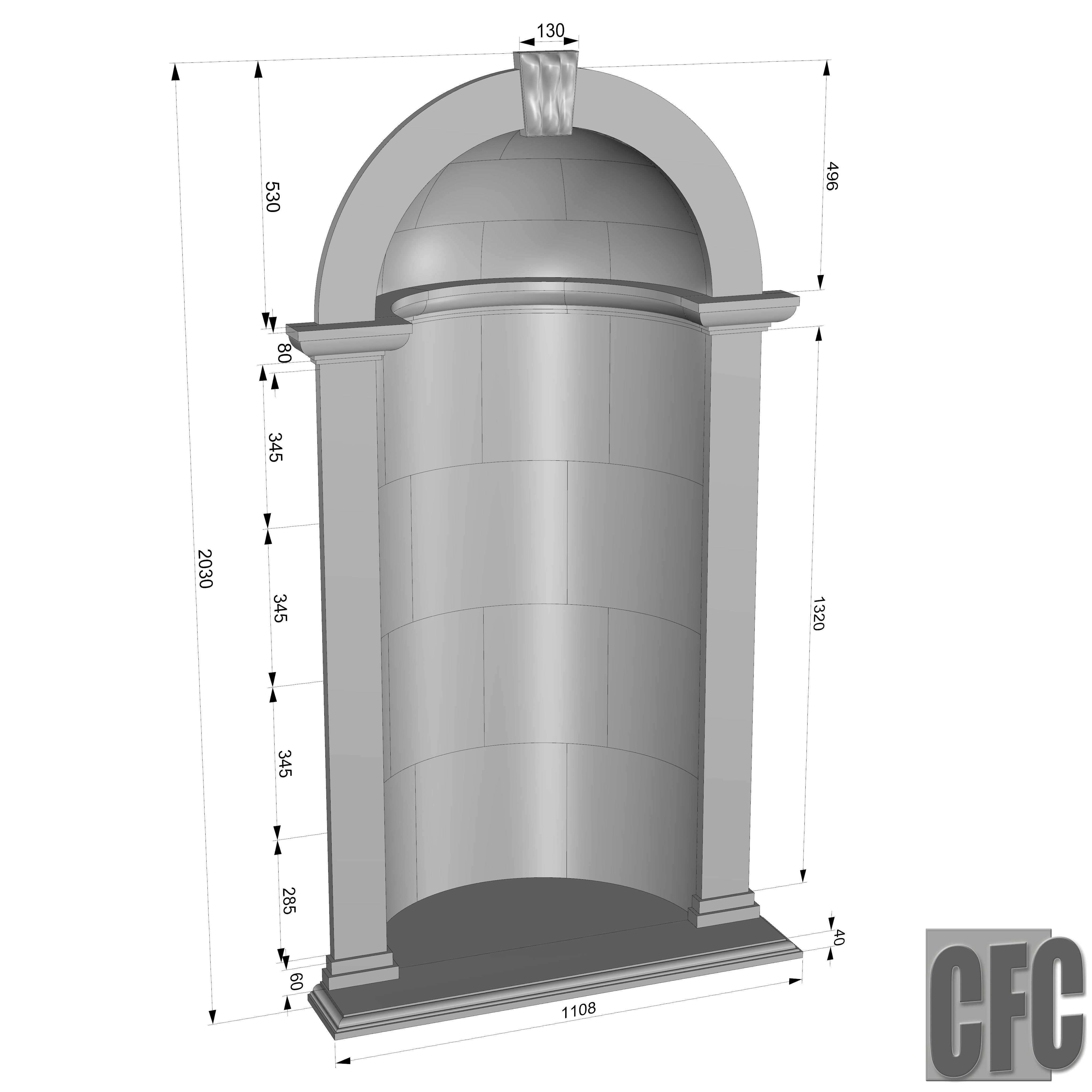 Niche - 3d model for CNC - NicheCFC02 3D print model_17