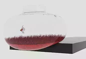 fishbowl fish bowl with grass in it 3D print model