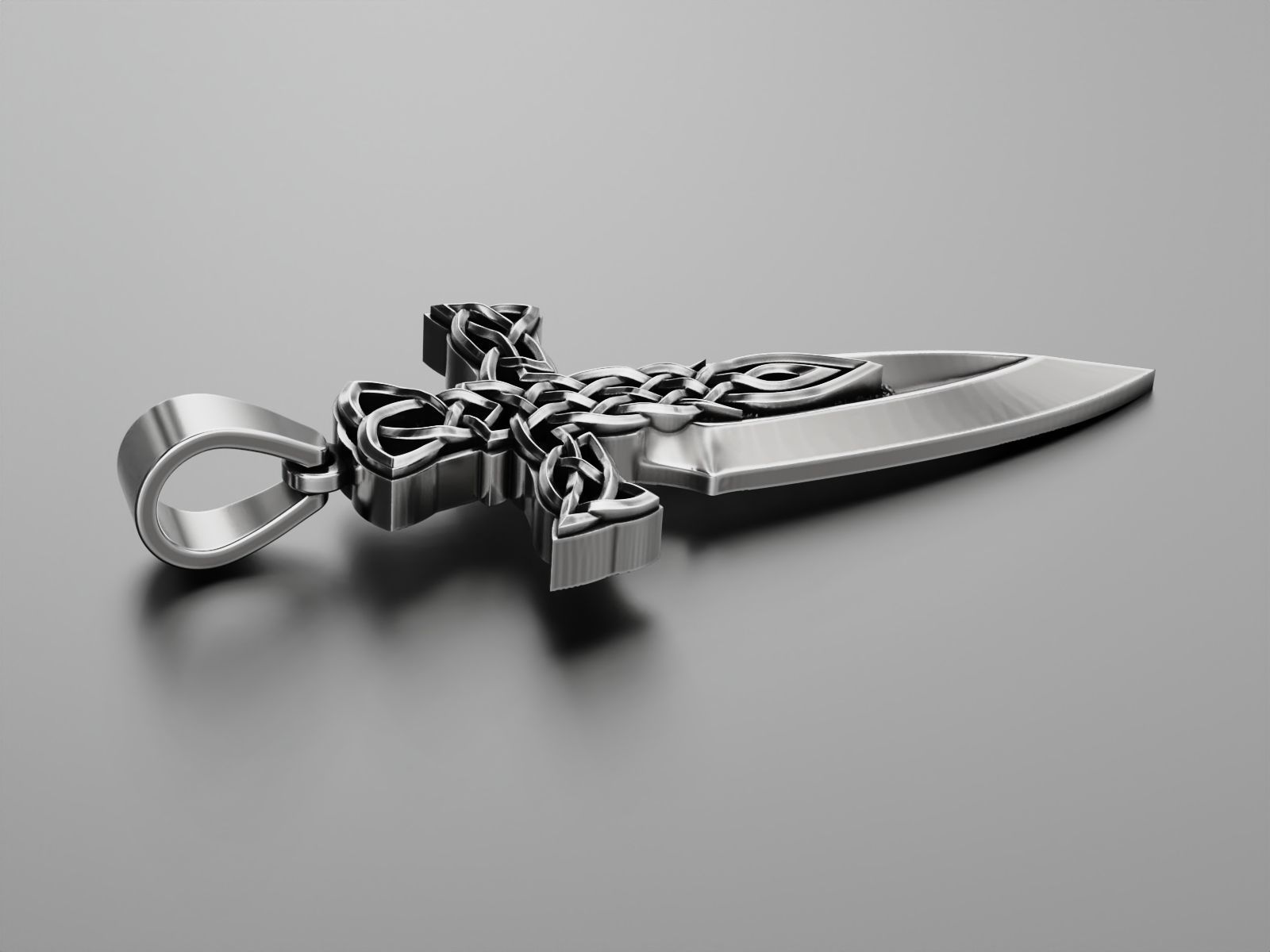 Celtic cross sword 3D print model_12
