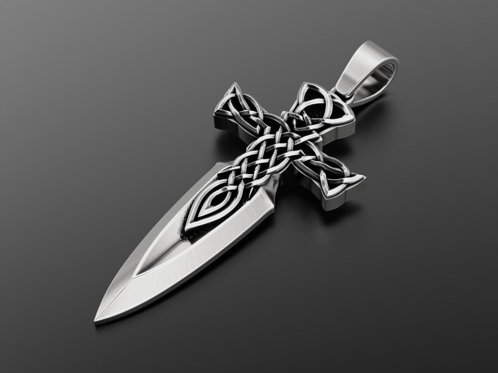 Celtic cross sword 3D print model_10
