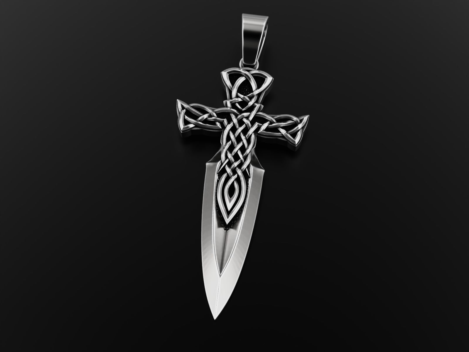 Celtic cross sword 3D print model_14