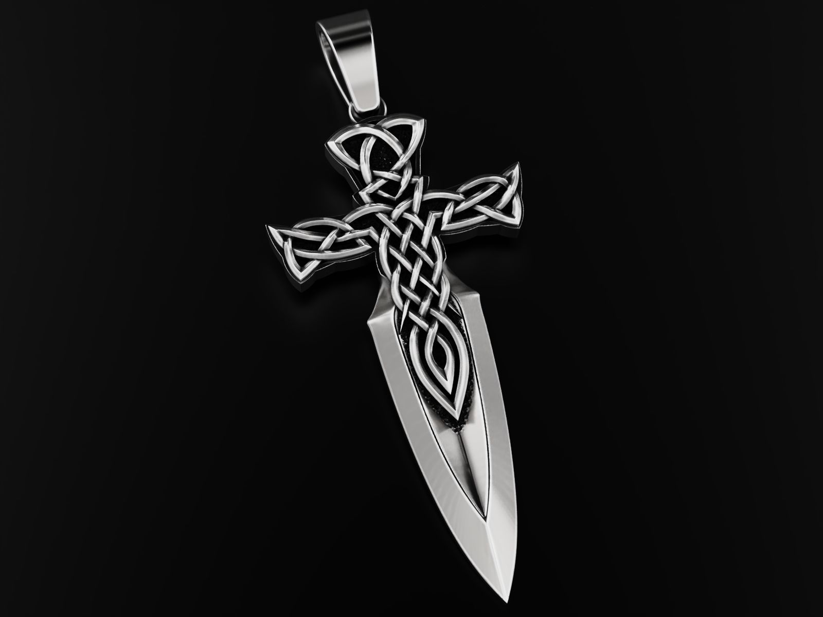 Celtic cross sword 3D print model_16