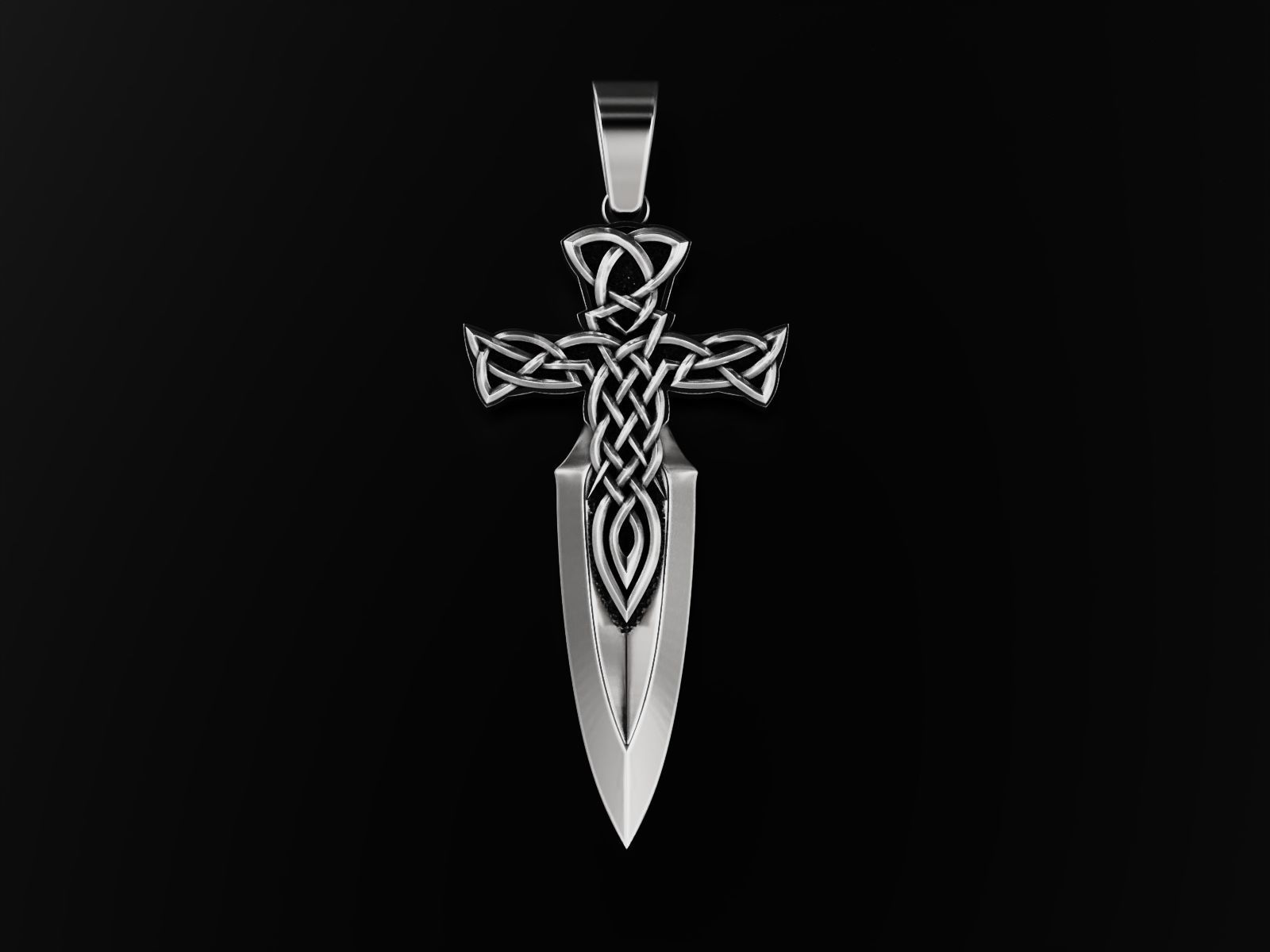 Celtic cross sword 3D print model_15