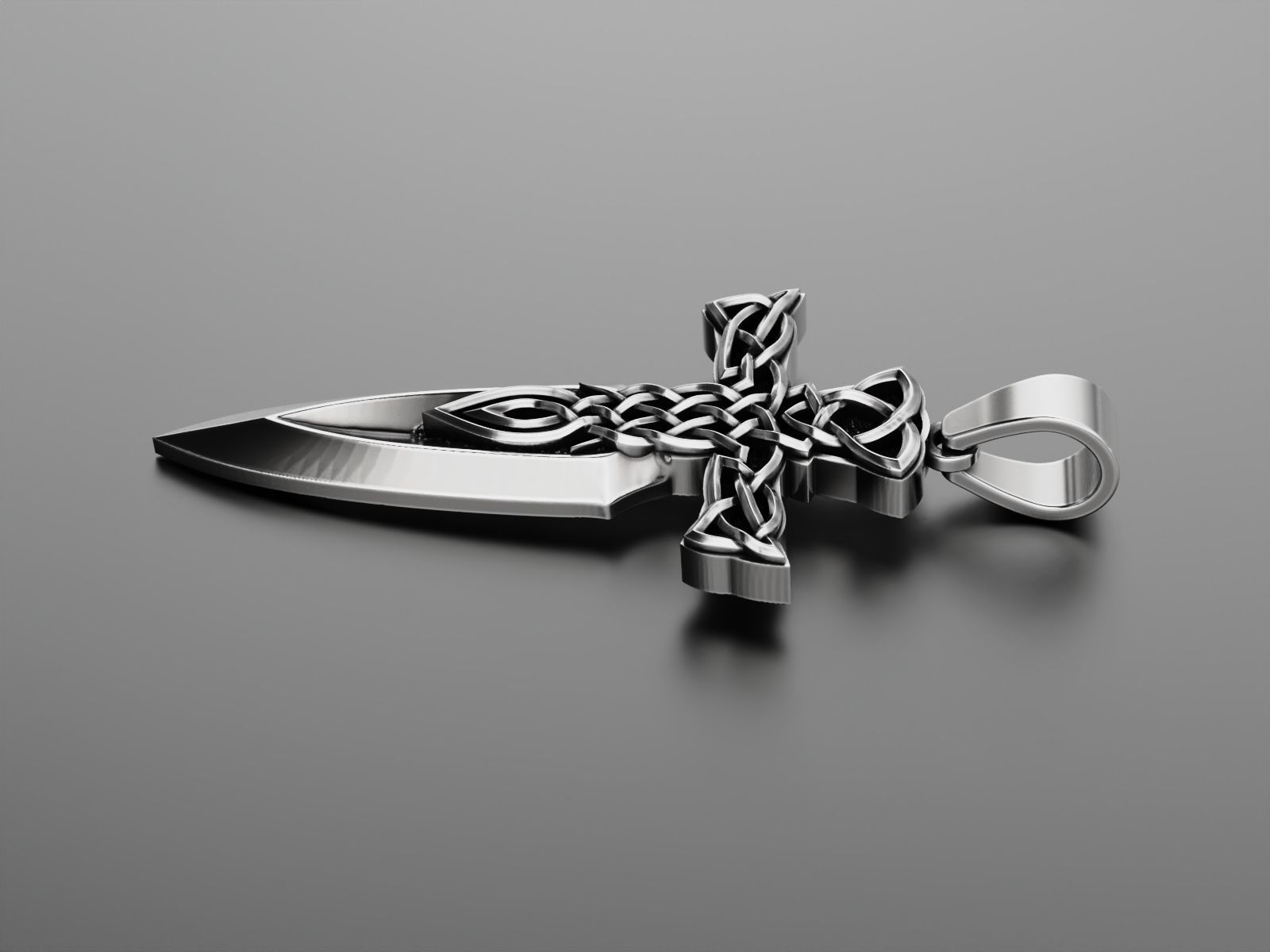 Celtic cross sword 3D print model_11