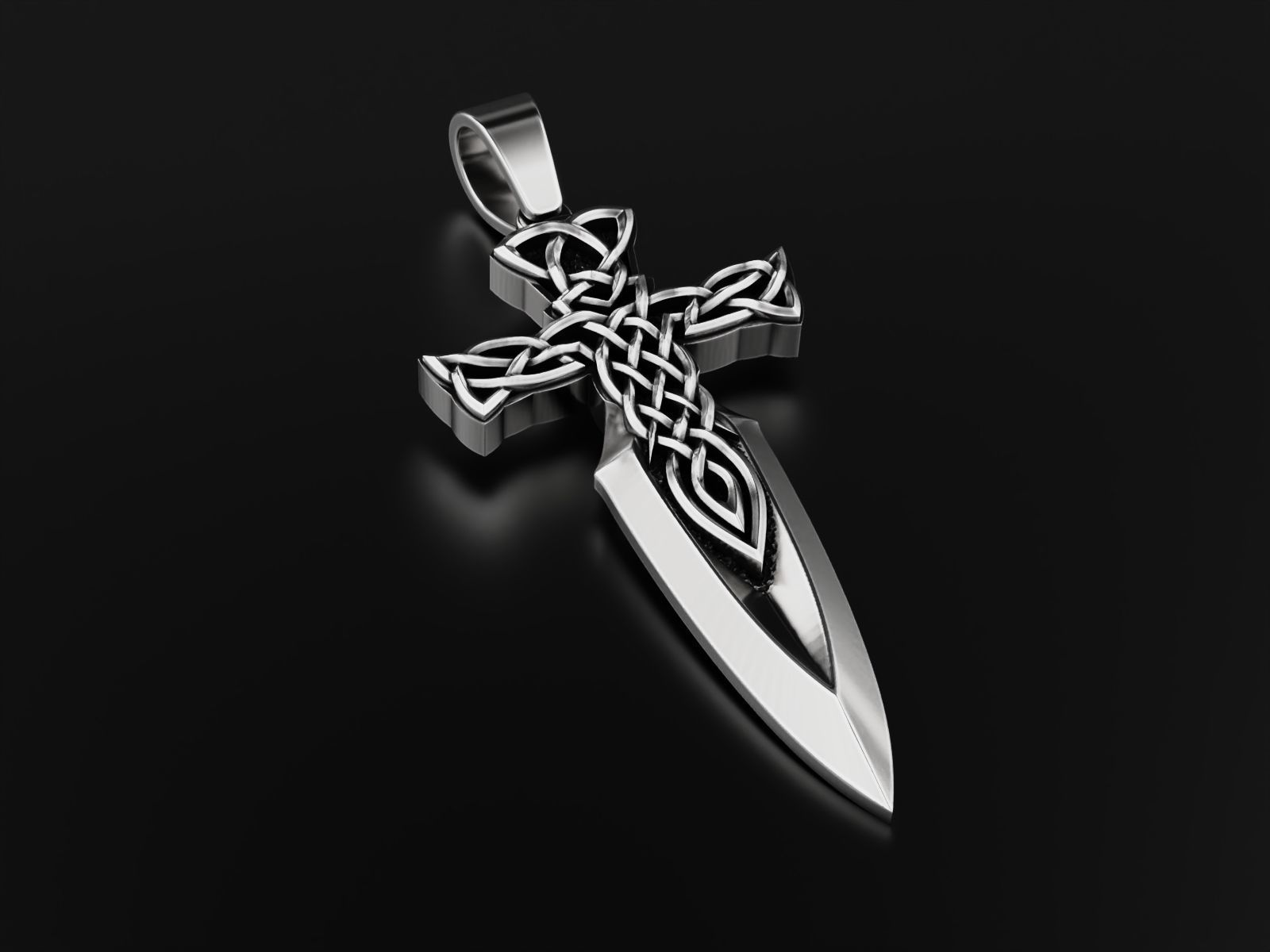 Celtic cross sword 3D print model_17