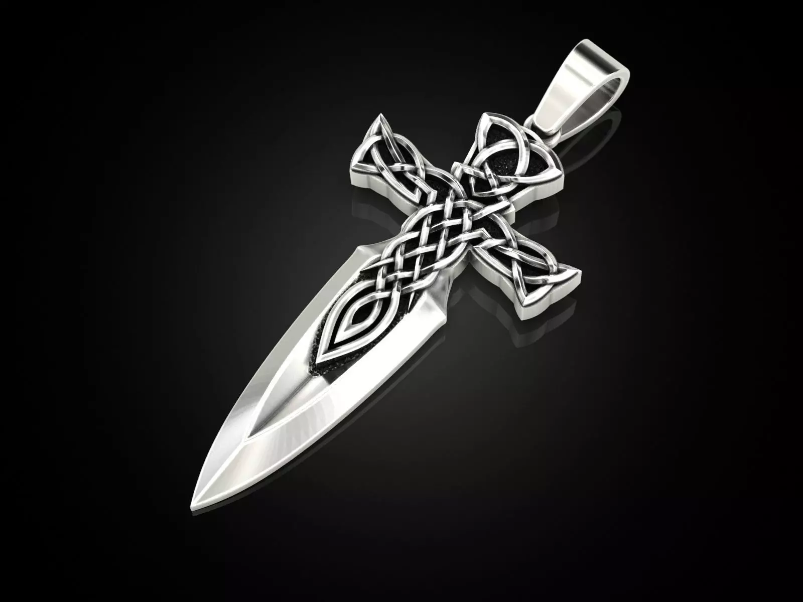 Celtic cross sword 3D print model_0