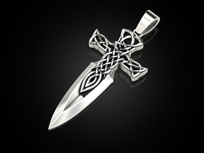 Celtic cross sword 3D print model