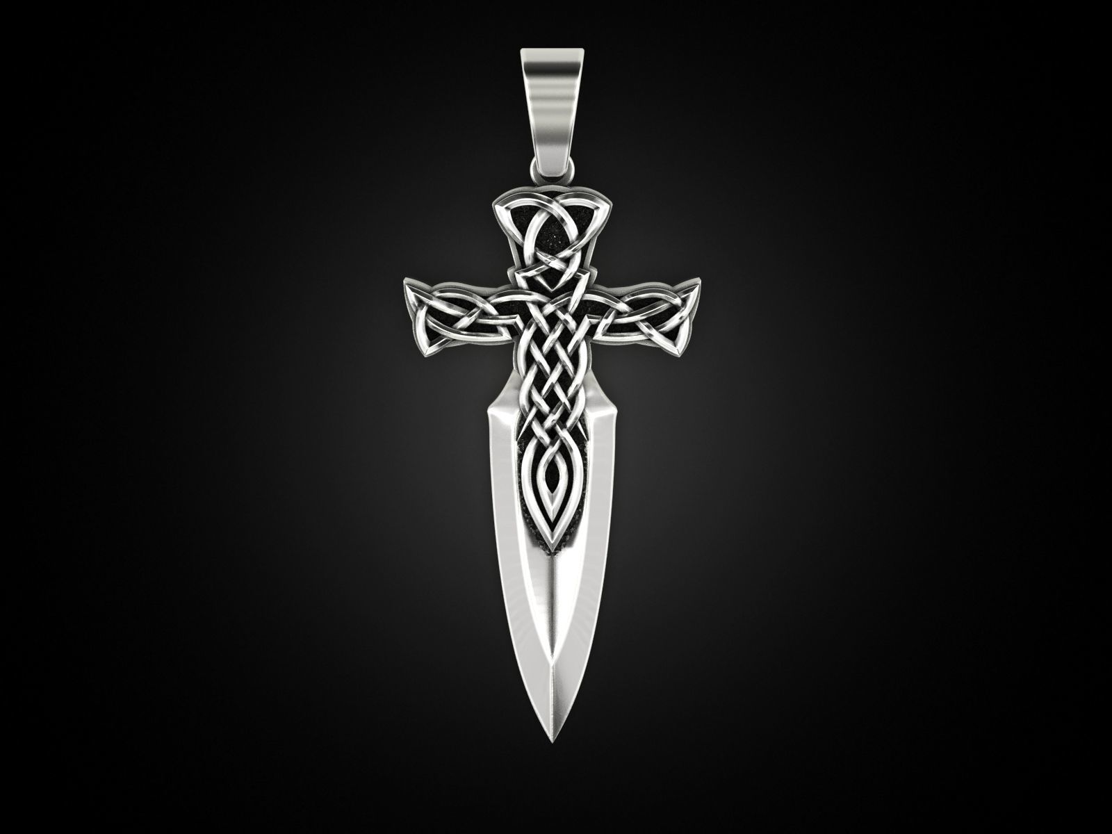 Celtic cross sword 3D print model_2
