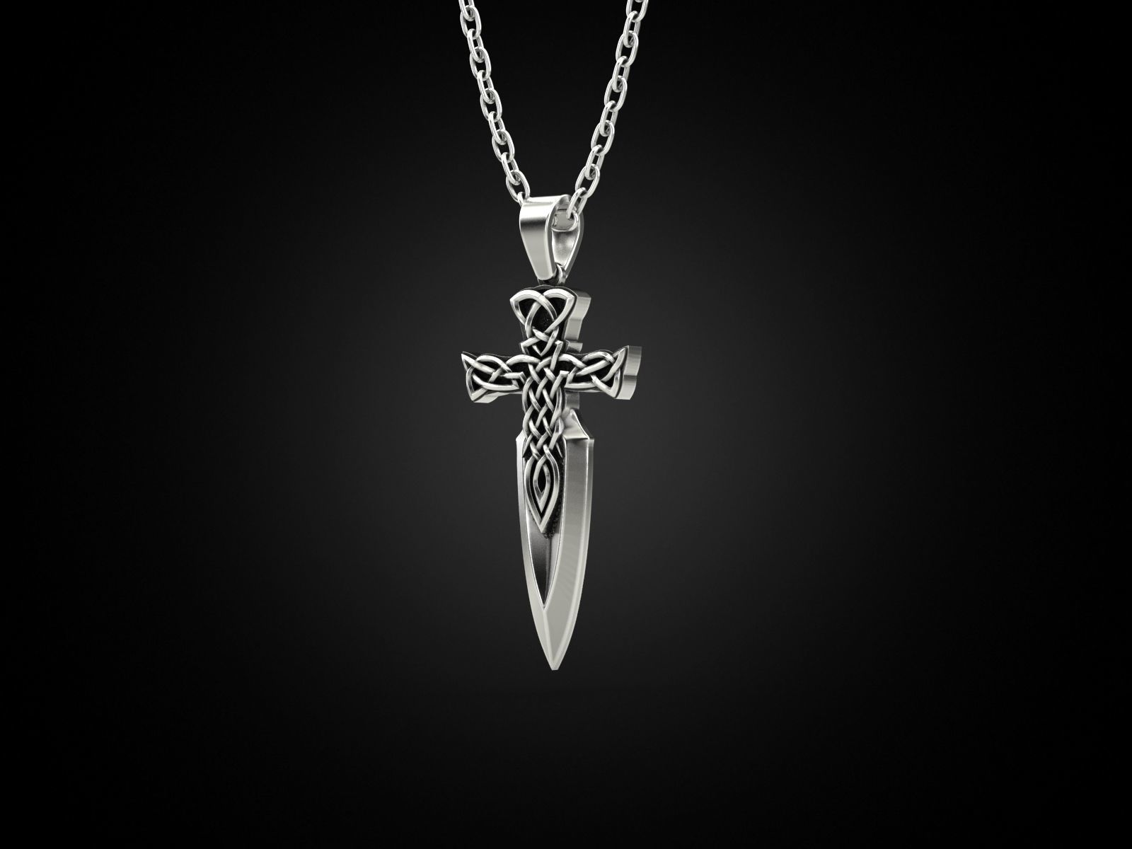 Celtic cross sword 3D print model_5