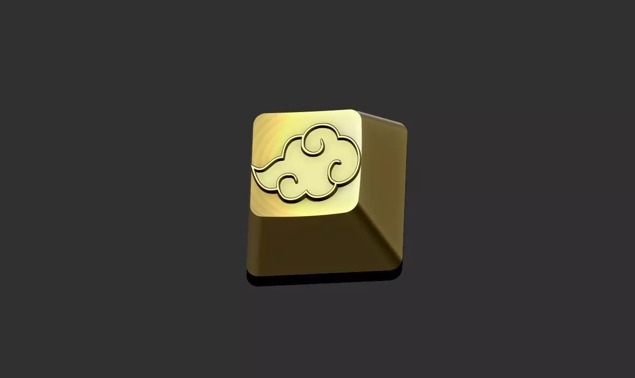 Custom Artisan Keycap Naruto cloud 3D print model