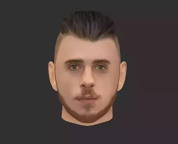David Degea GoalKeeper Head - Lowpoly head for game 