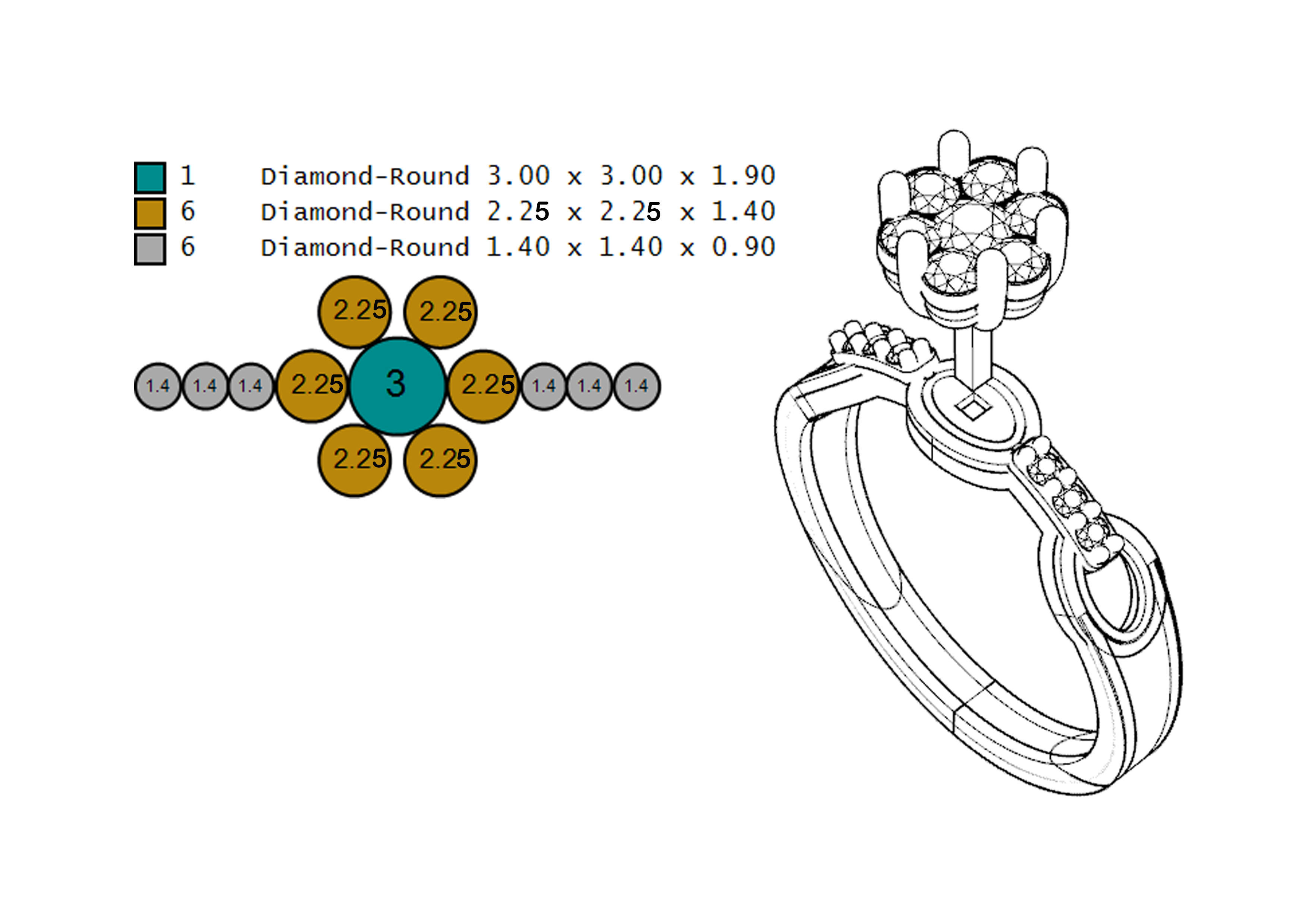 wedding rings 3D print model_9