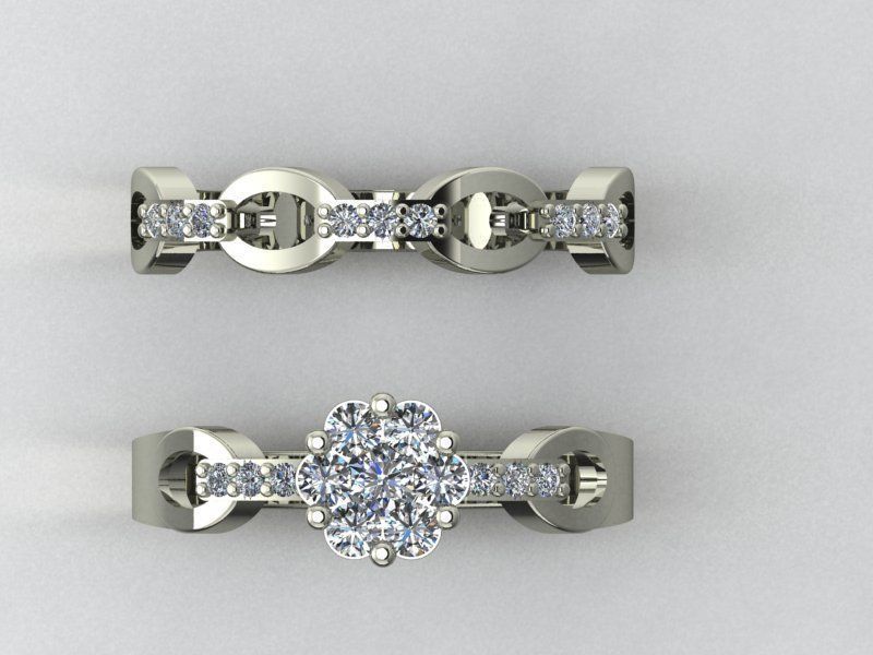 wedding rings 3D print model_4