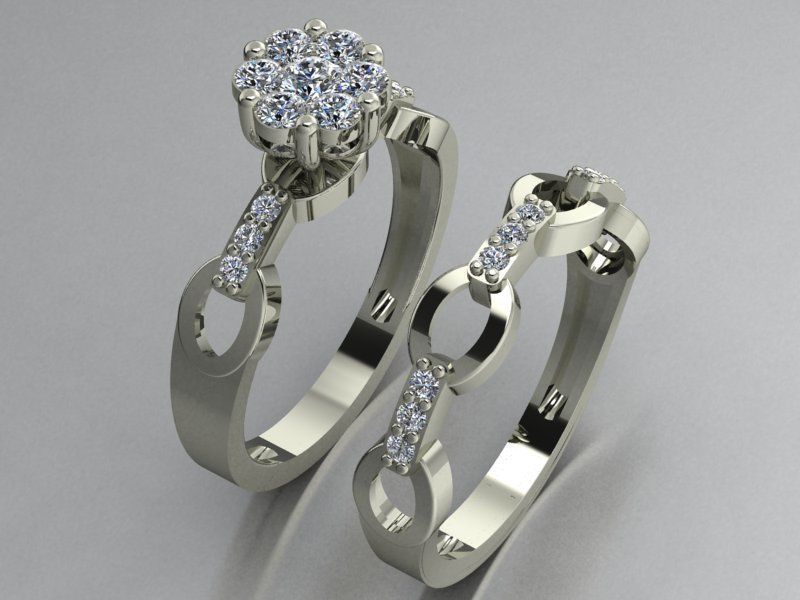 wedding rings 3D print model_1