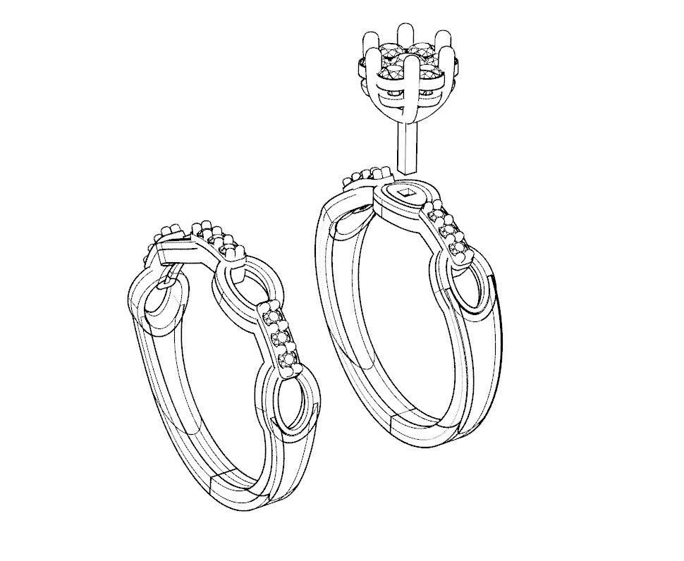 wedding rings 3D print model_11