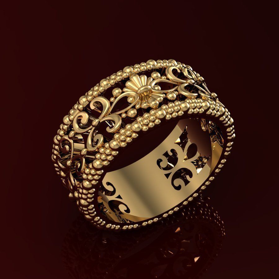 wedding band with bubbles 3D print model_5