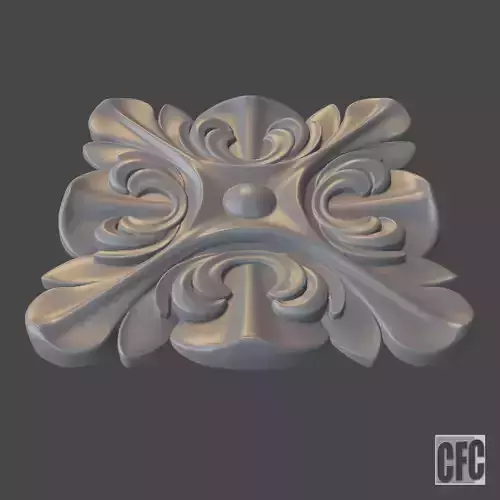 WoodCarving floral detail - 3d model for CNC - FlowerCFC19