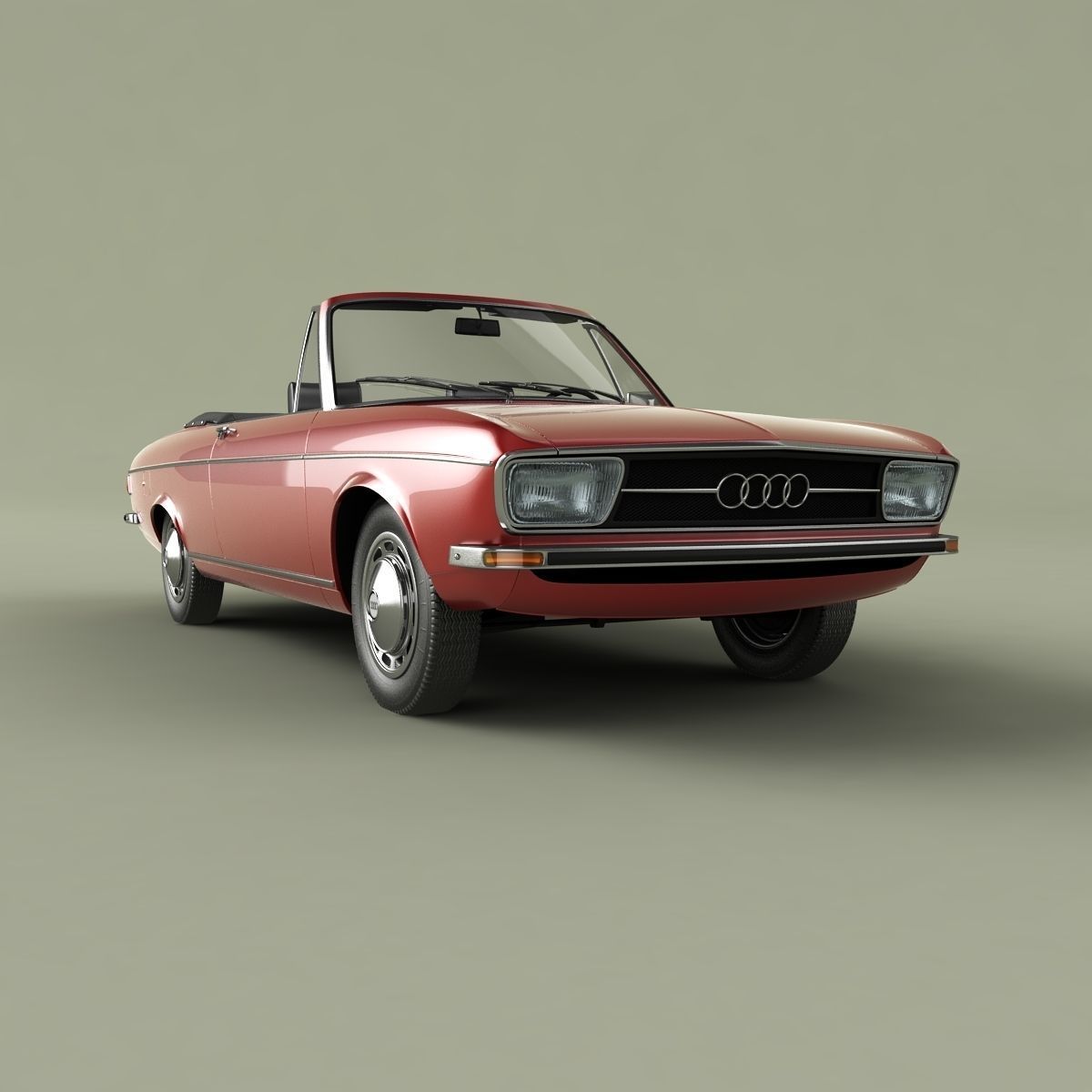 Audi 100 C1 Convertible 3D model_9