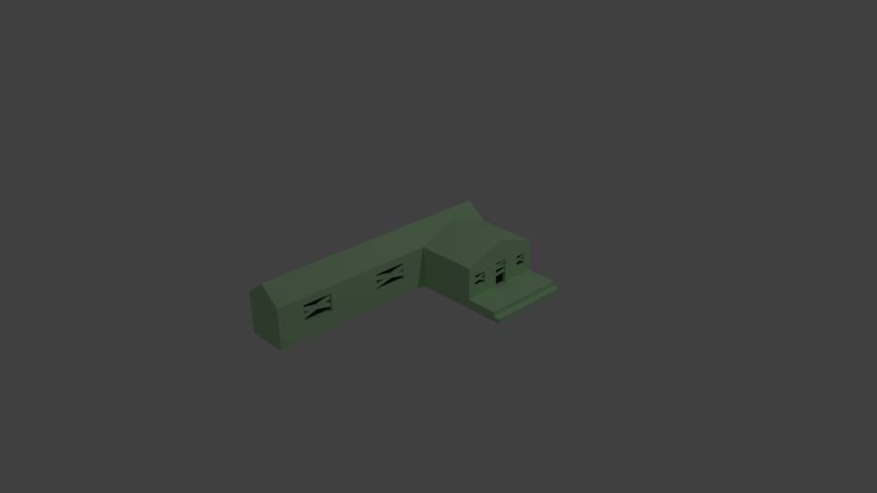 Classic House Free low-poly 3D model_0