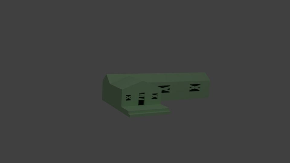 Classic House Free low-poly 3D model_1