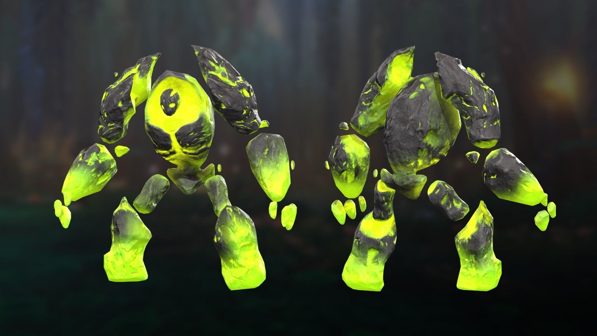 Golem infernal Low-poly 3D model_4