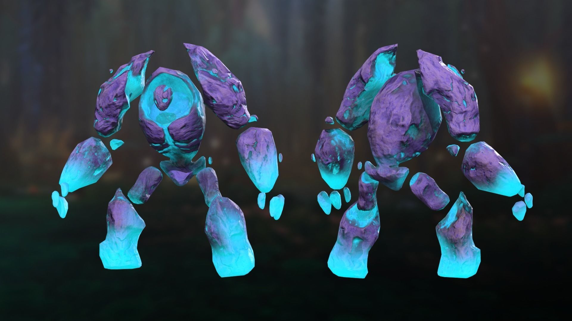 Golem infernal Low-poly 3D model_8