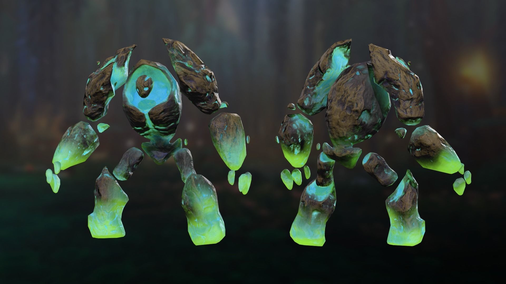 Golem infernal Low-poly 3D model_7