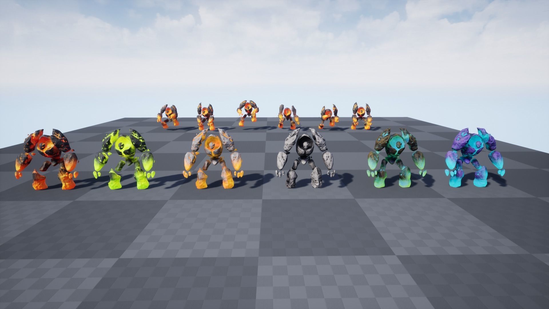 Golem infernal Low-poly 3D model_11