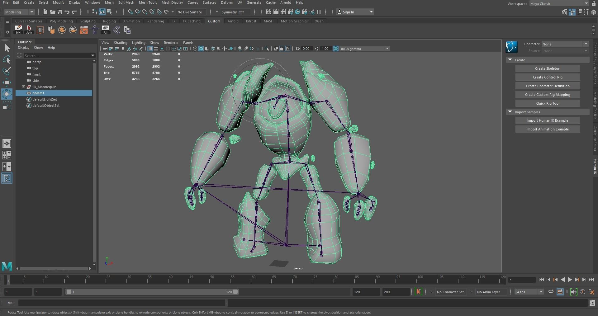 Golem infernal Low-poly 3D model_10