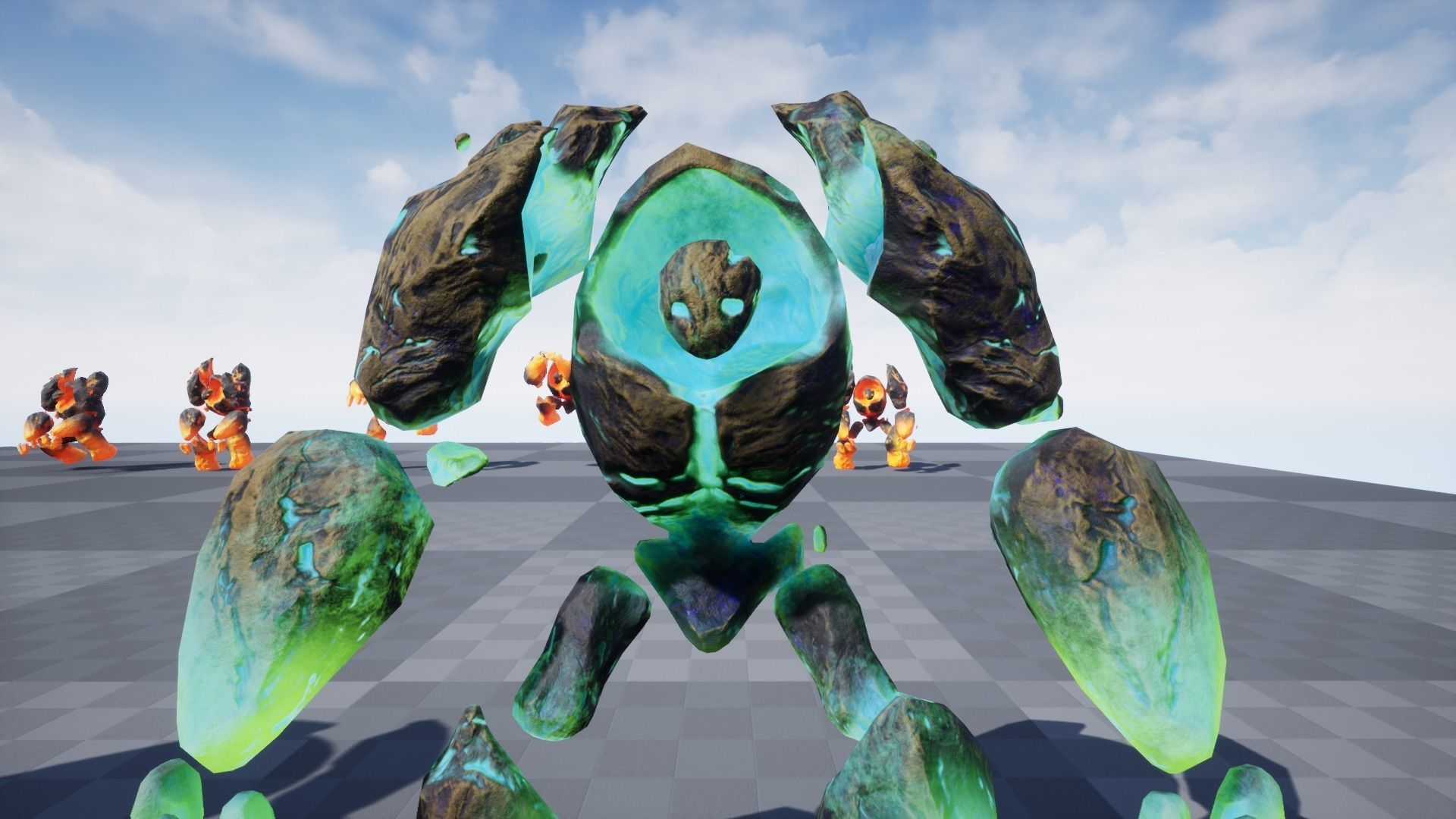 Golem infernal Low-poly 3D model_13