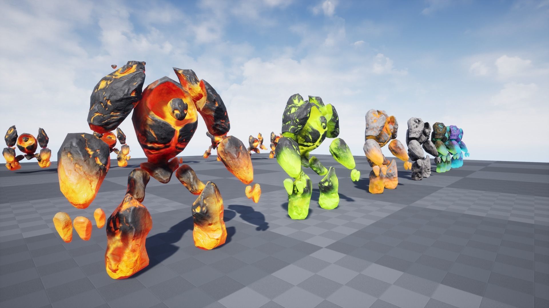 Golem infernal Low-poly 3D model_12