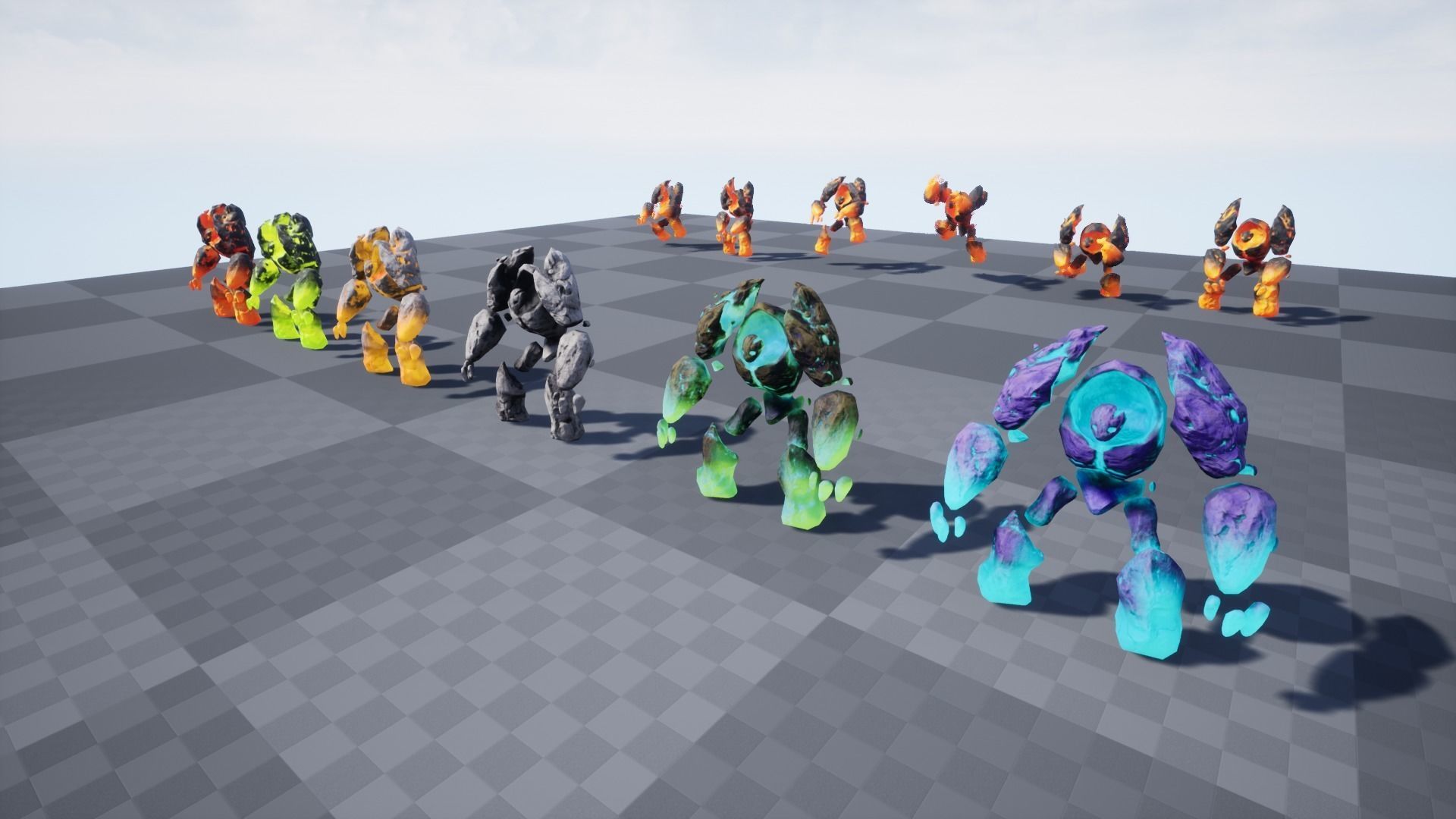 Golem infernal Low-poly 3D model_16