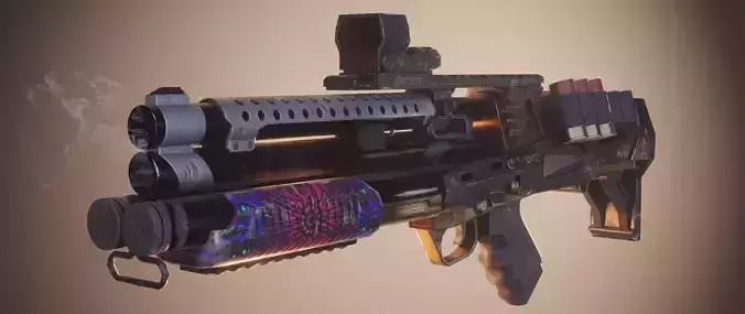 Cool Gun Low-poly 3D model