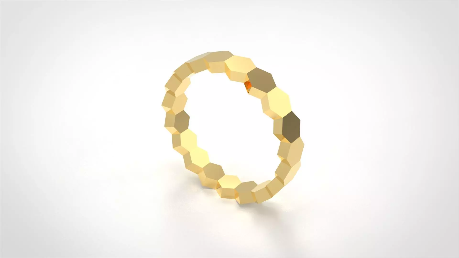 Model 372 53-65  EU 13 Sizes Honeycomb Ring 3D print model_0