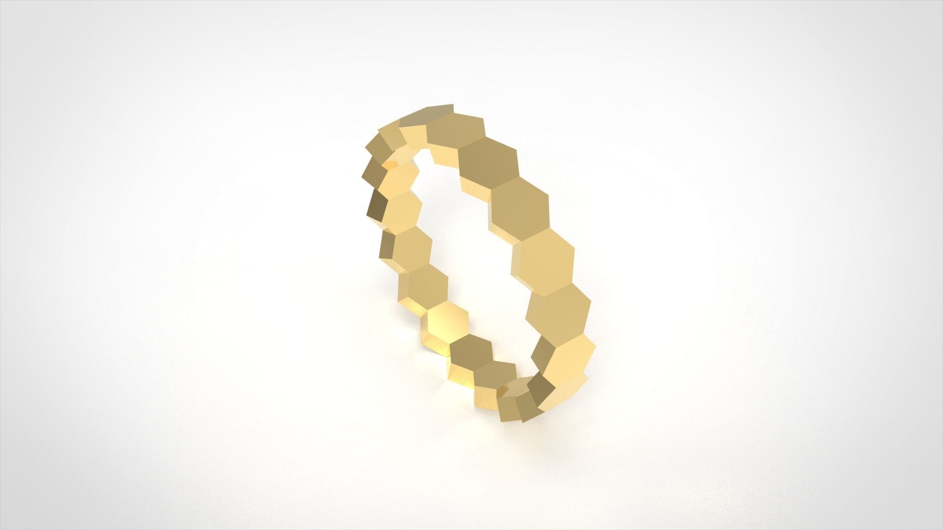 Model 372 53-65  EU 13 Sizes Honeycomb Ring 3D print model_3