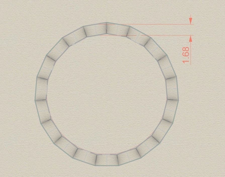 Model 372 53-65  EU 13 Sizes Honeycomb Ring 3D print model_6