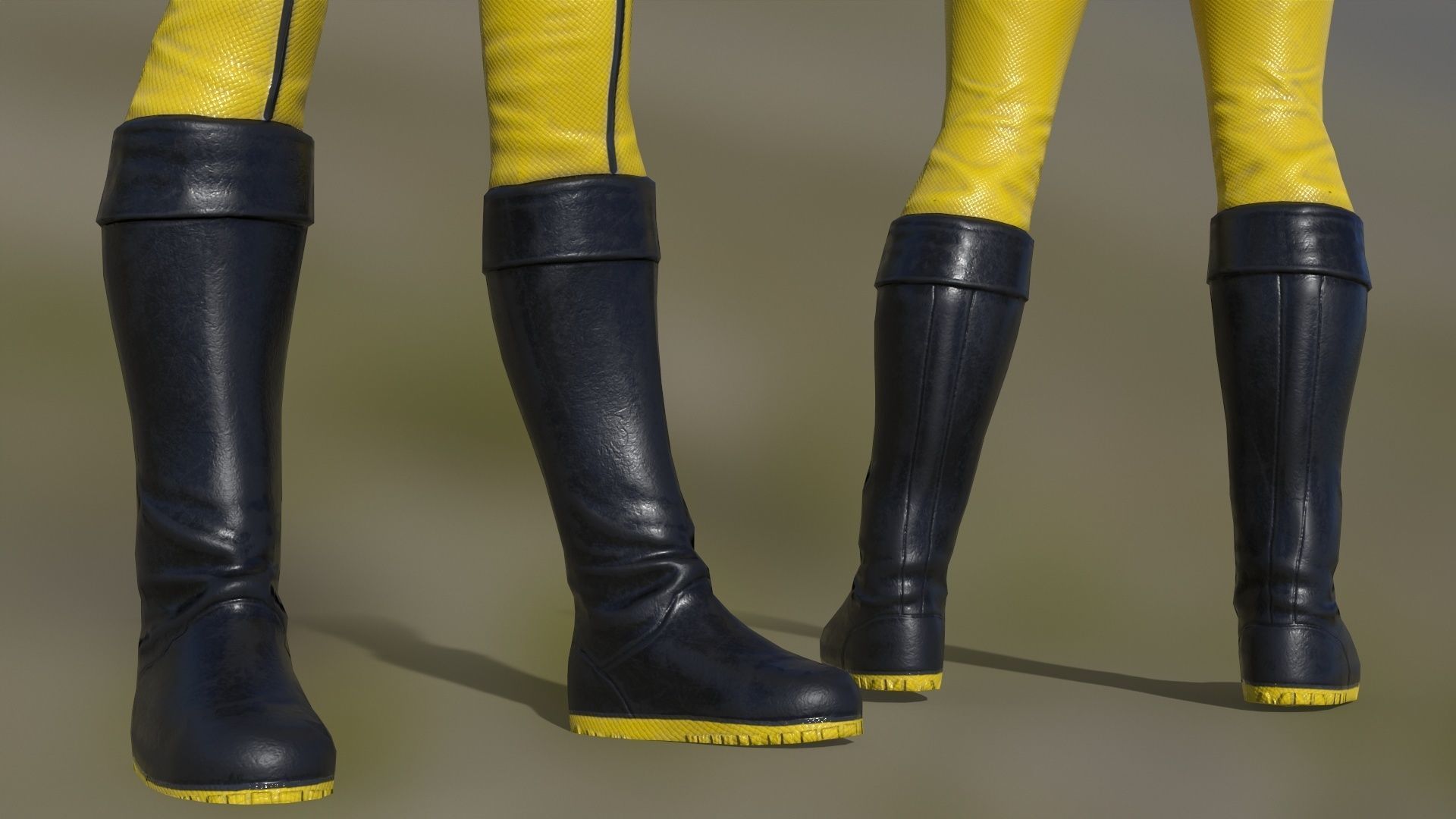 FX01 Female Space Suit Yellow LITE VERSION Low-poly 3D model_6