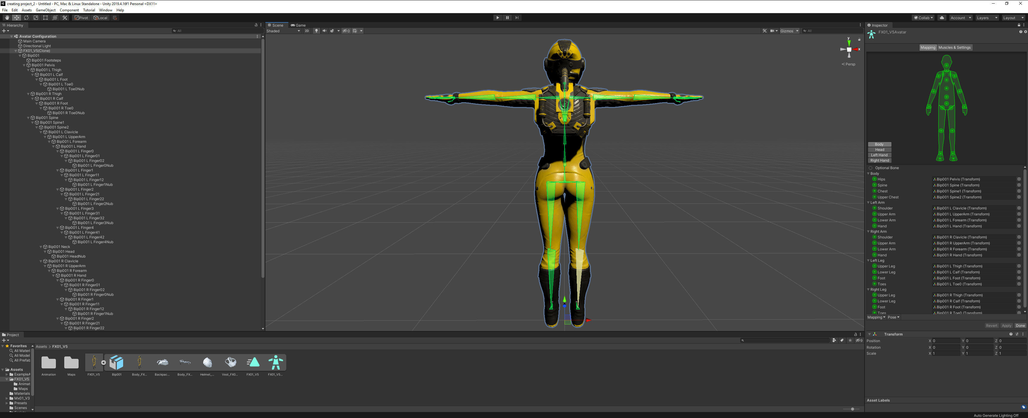 FX01 Female Space Suit Yellow LITE VERSION Low-poly 3D model_11