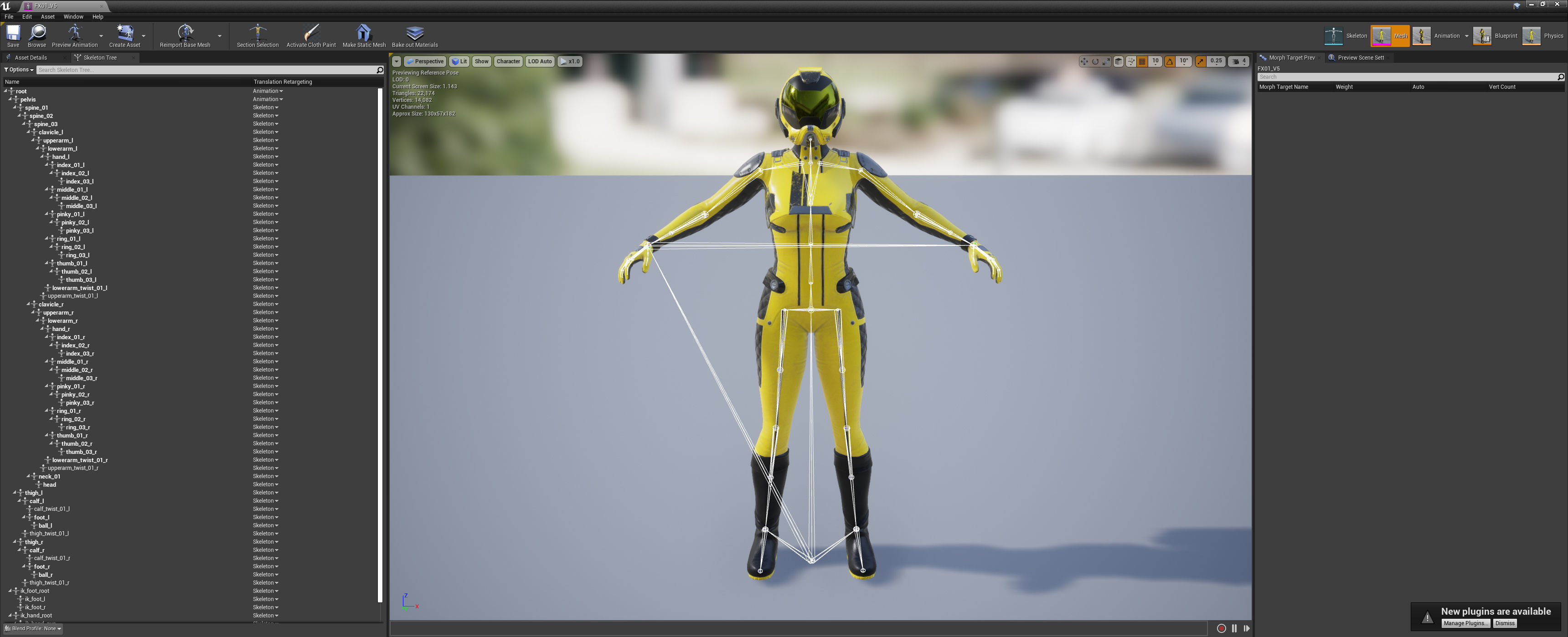 FX01 Female Space Suit Yellow LITE VERSION Low-poly 3D model_13