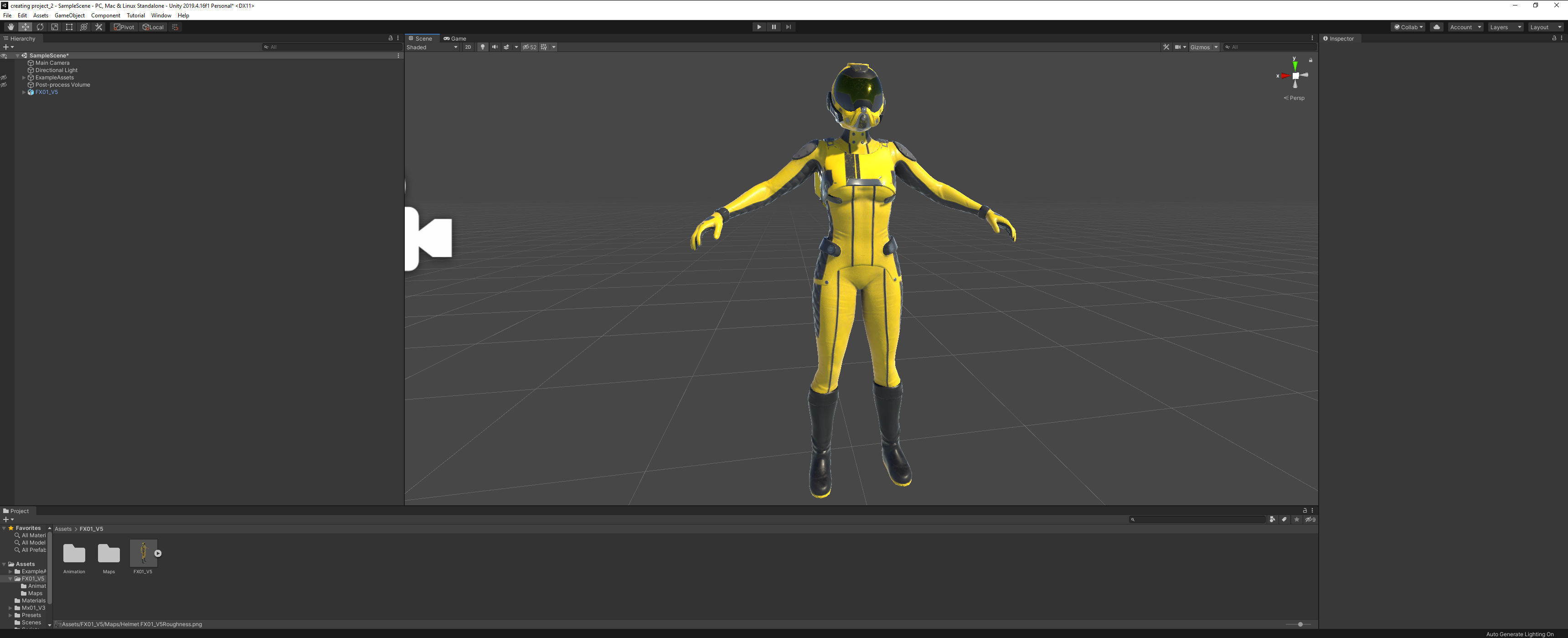 FX01 Female Space Suit Yellow LITE VERSION Low-poly 3D model_12