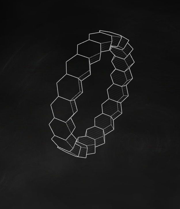 Model 372  6-12  US 13 Sizes Honeycomb Ring 3D print model_9