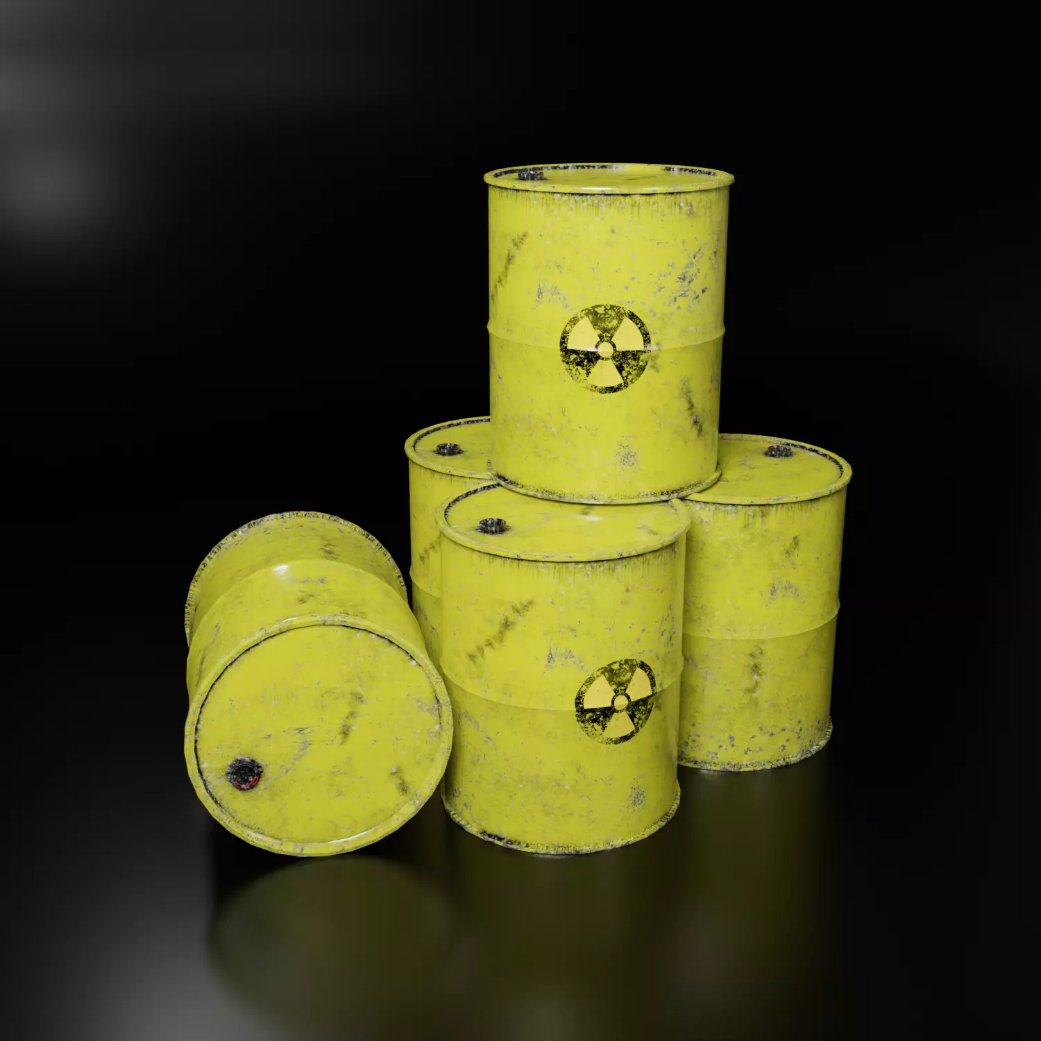Nuclear Barrel Free low-poly 3D model