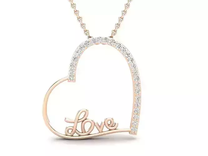 Diamond love Heart pendant for woman