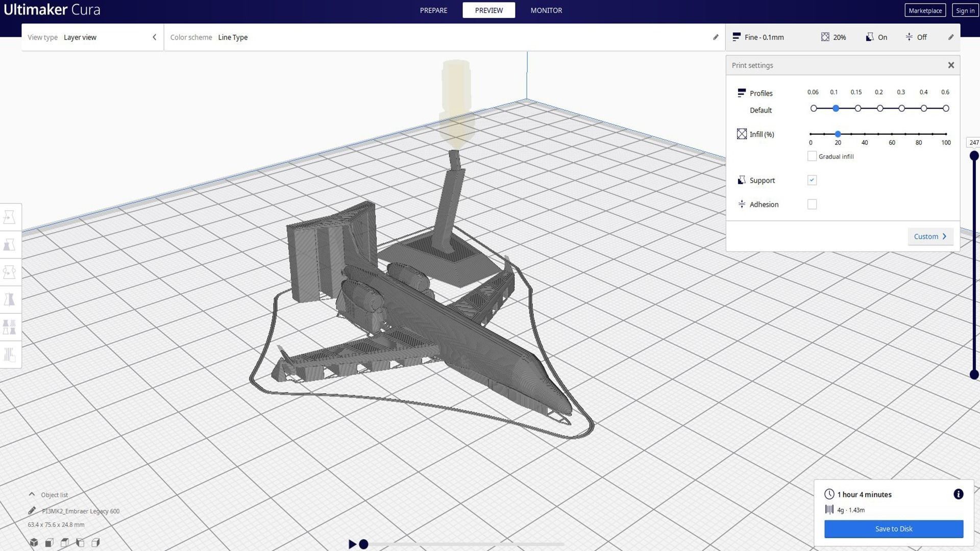 Embraer Legacy 600 3D print model_7