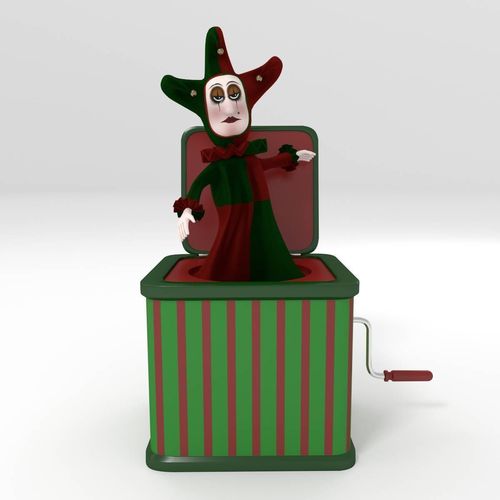 Jack-In-The-Box jester in box 3D model