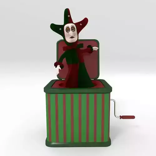 Jack-In-The-Box jester in box 3D model
