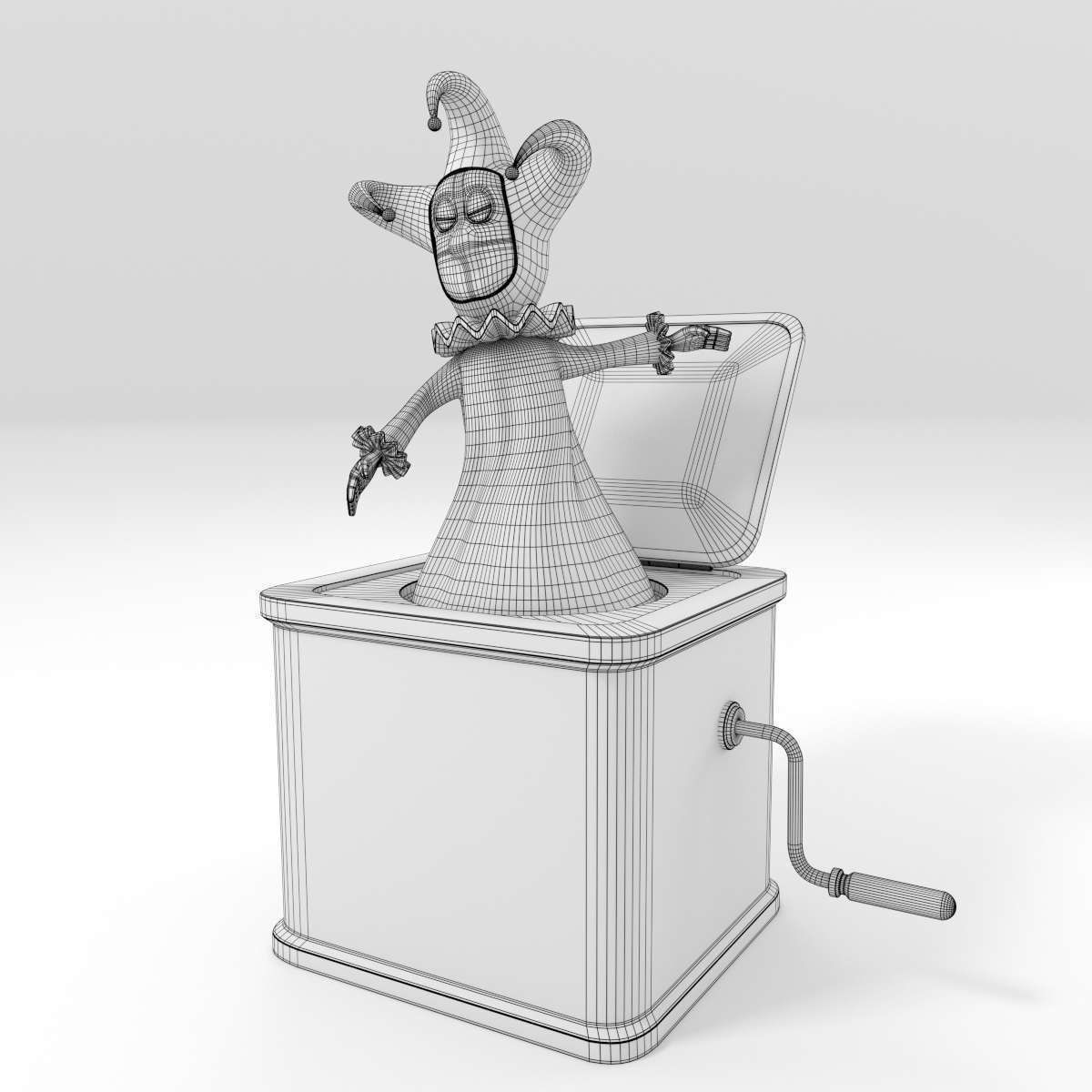 Jack-In-The-Box jester in box 3D model_5